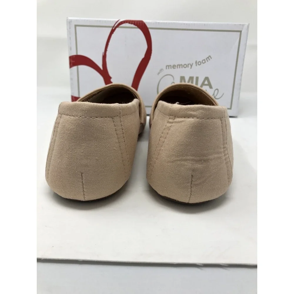 MIA Amore Linnett 10 Peach Canvas Slip‎ On Shoe Espadrille Memory Foam